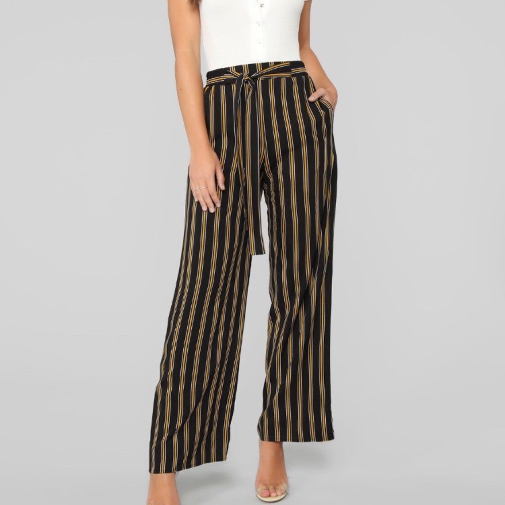 💋FASHION NOVA • NEW Tie Waist Pants - Picture 1 of 8